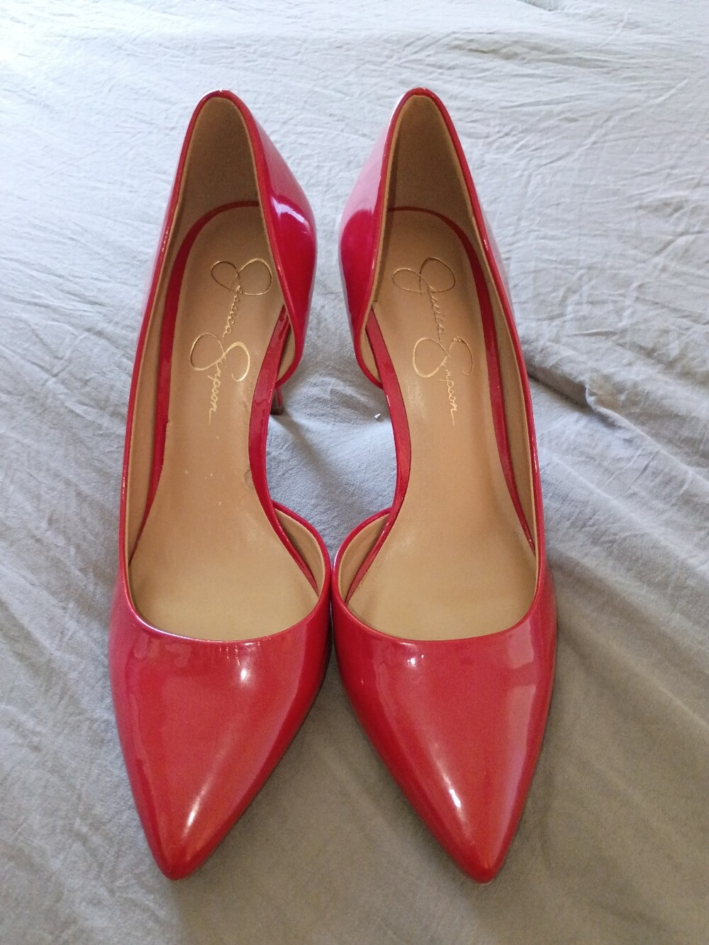 Jessica Simpson Glossy Red Pointed-Toe Pumps